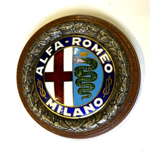 505 - A RARE PRE-WAR ENAMEL ALFA-ROMEO RADIATOR BADGE. ALSO LEA-FRANCIS BADGEEarly Alfa-Romeo pattern with... 