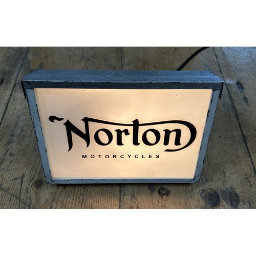 282 - NORTON MOTORCYCLES LIGHTBOX1960s, with working lamp. 15 x 20cm wide.