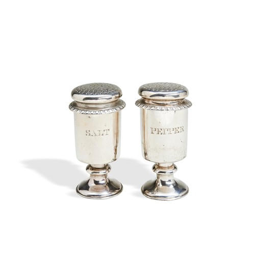 109 - A PAIR OF PLAIN CONDIMENT SHAKERS, PROBABLY CALCUTTA C.1820. A pair of classic form Anglo-Indian 'Be... 