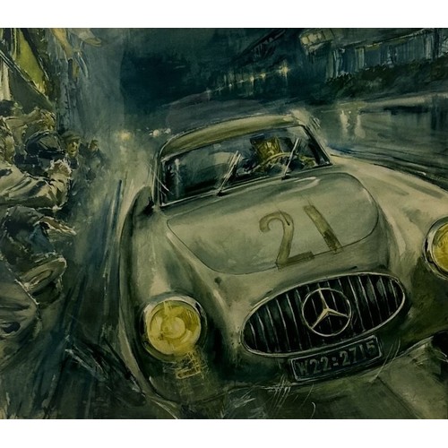 483 - 1952 MERCEDES-BENZ LE MANS POSTER BY HANS LISKAA very rare Hans Liska poster depicting the 1952 Le M... 