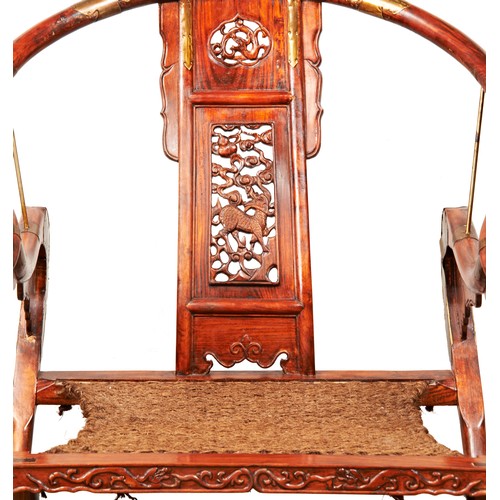 98 - A HUANGHUALI HUNTING FOLDED CHAIR