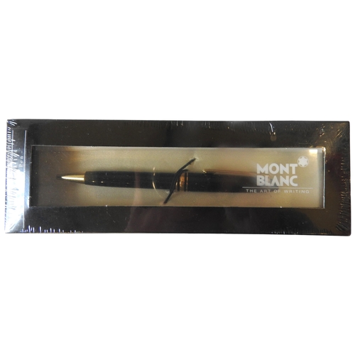 415 - A MONTBLANC MEISTERSTUCK 164 BALL POINT PEN, black laquer body with gold mounts, unopened and sealed... 