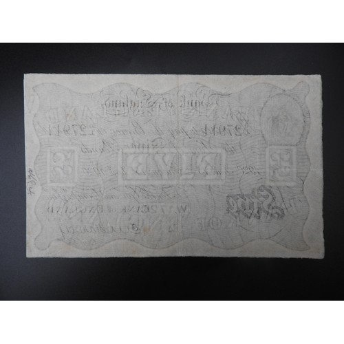 384 - A BANK OF ENGLAND WHITE FIVE POUND NOTE, 1920, signed Harvey, dated 15th Jan 1920 (London)
No. 50-J2... 