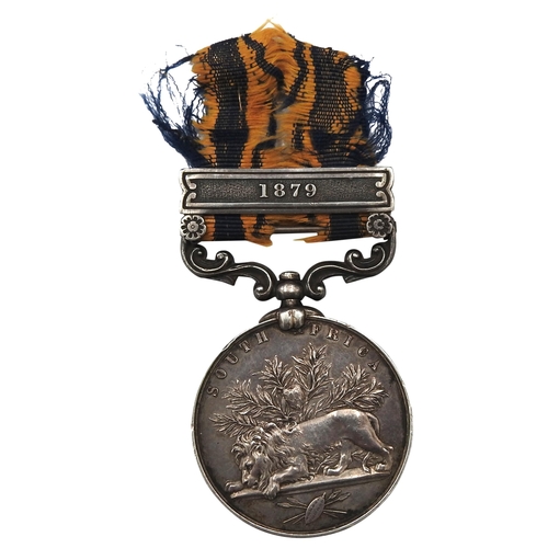 ZULU WAR 1879, SOUTH AFRICA MEDAL,  awarded to Private C. Corps 1/13th Foot, (36/1456) stamped along the edge, a with single bar marked 1879 and the frayed remnants of the ribbon