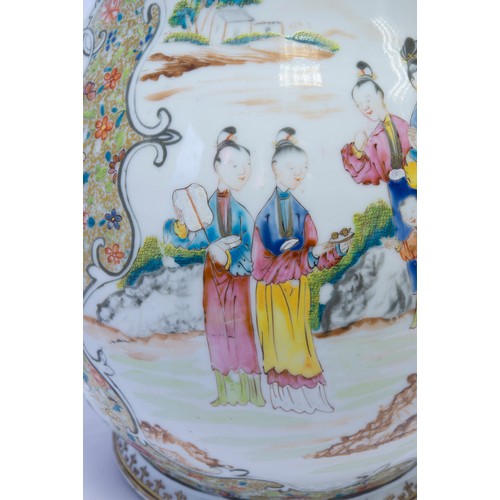 1976 - A MASSIVE CHINESE EXPORT FAMILLE ROSE JUGQIANLONG PERIOD (1736-1795)decorated with figures in a rura... 