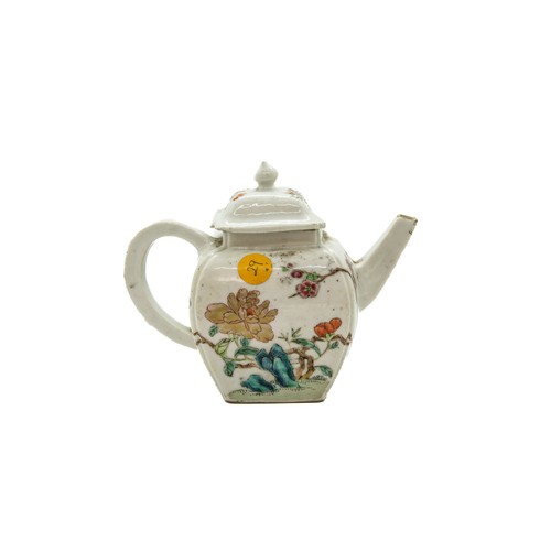 1983 - A CHINESE FAMILLE ROSE TEAPOTYONGZHENG / QIANLONG PERIODof square form14cm high