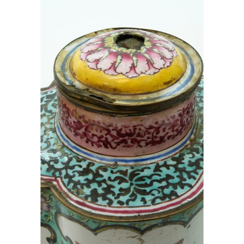 2147 - THREE CHINESE ENAMEL WINE POTSQING DYNASTY, 18TH CENTURYone with European decoration (3)17cm high (a... 