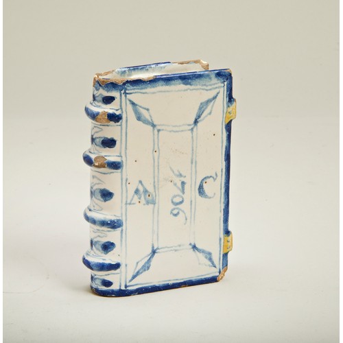 806 - A DELFT FLASK OR HANDWARMERPainted with initials 