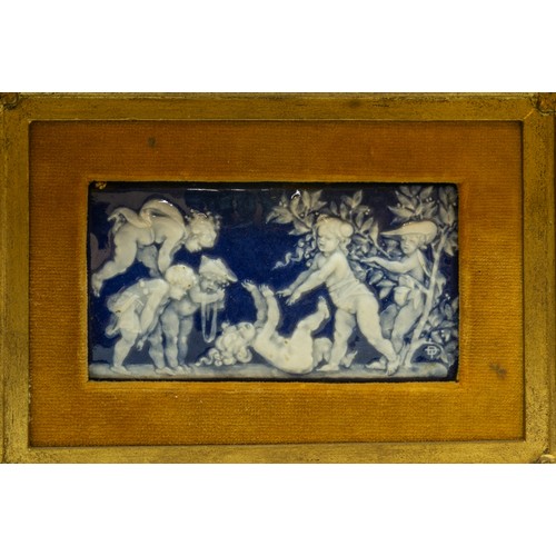 822 - A SEVRES PATE SUR PATE PLAQUE BY TAXILE-MAXIMILLAIN DOATCIRCA 1870The rectangular plaque with monogr... 