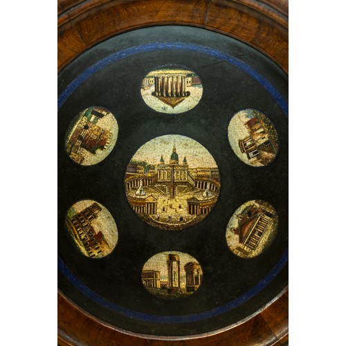 1719 - A ITALIAN MICRO MOSAIC CIRCULAR PLAQUE19TH CENTURYpreviously mounted as a table topplaque, 26cm diam... 