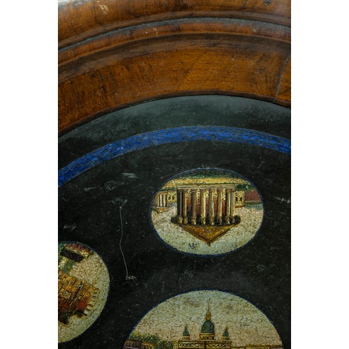 1719 - A ITALIAN MICRO MOSAIC CIRCULAR PLAQUE19TH CENTURYpreviously mounted as a table topplaque, 26cm diam... 