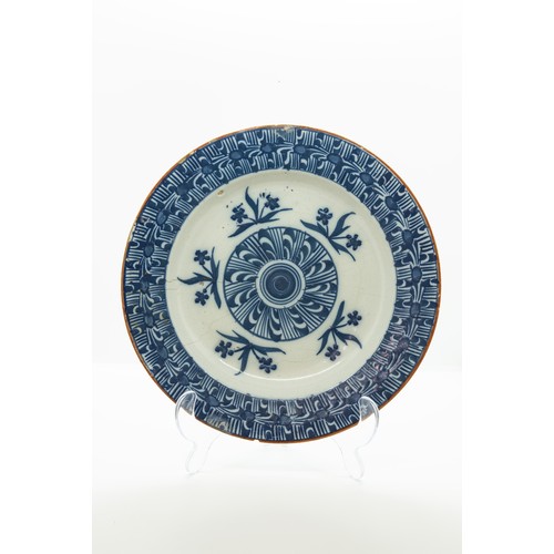 844 - SEVEN TIN GLAZED PLATES18TH CENTURY,Largest is 23cms wide