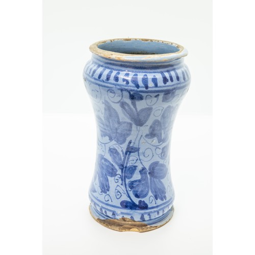 853 - AN ITALIAN BLUE ALBARELLO17TH CENTURYDecorated with foliate scrolls, together with a similarly decor... 