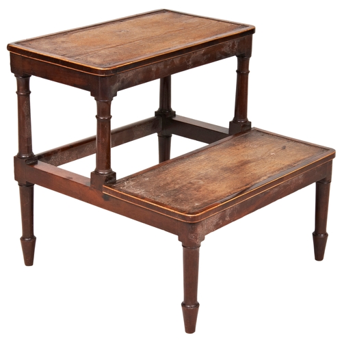 1534 - A SET OF LATE GEORGE III MAHOGANY LIBRARY STEPSCIRCA 1810with boxwood beading46.5cm wide, 46cm high,... 