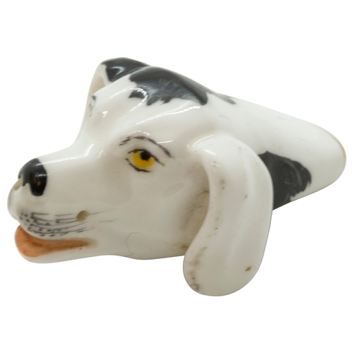 1227 - A DOGS HEAD FORM WHISTLEEARLY 19TH CENTURY4.5cms