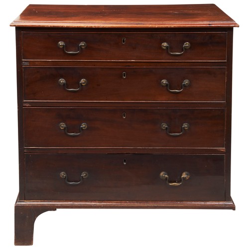 1562 - A GEORGE III MAHOGANY CHEST OF DRAWERCIRCA 1780 with one foot missing, 85cm wide, 88cm high, 47cm de... 