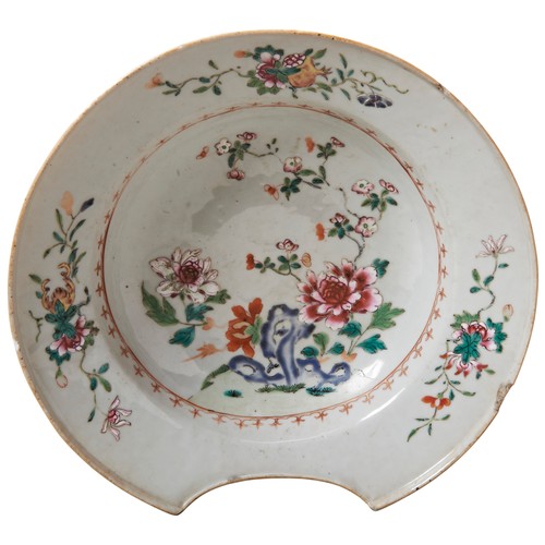 1999 - A CHINESE BLUE AND WHITE BARBERS BOWLQIANLONG PERIOD (1736-1795)painted with scrolling lotus and chr... 