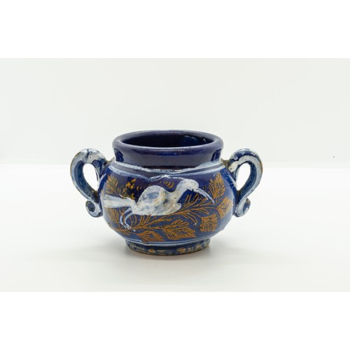 926 - A NEVERS FAIENCE TWIN HANDLED JAR