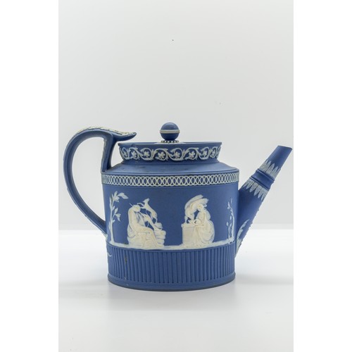 928 - A BLUE JASPER TEAPOT