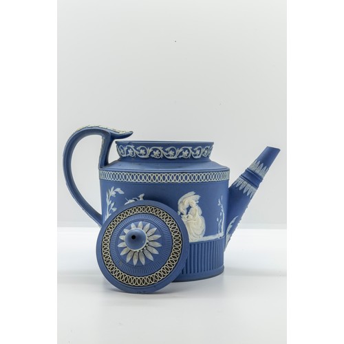 928 - A BLUE JASPER TEAPOT