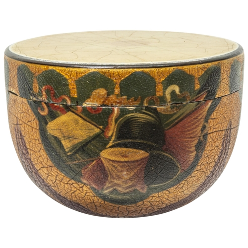 1849 - A DRUM FORM STRAW WORK BOXcirca 1800