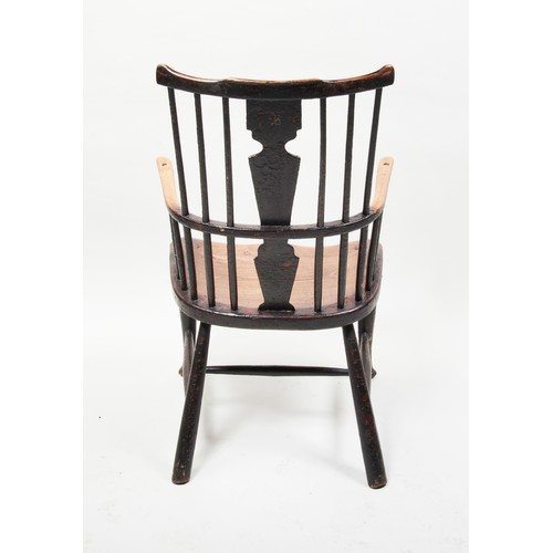 1584 - A GOOD GEORGE III PAINTED WINDSOR CHAIRCIRCA 1800with a spindle back105cm high, 65cm wide... 