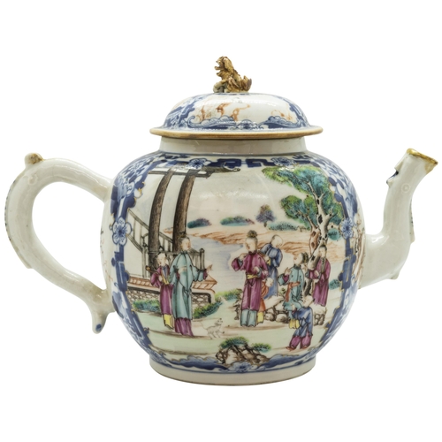 A CHINESE FAMILLE ROSE PUNCH POT