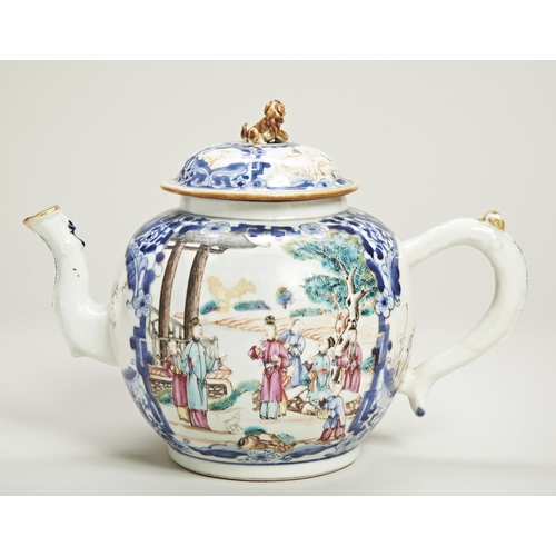 2019 - A CHINESE FAMILLE ROSE PUNCH POTQIANLONG PERIOD (1736-1795)decorated with opposing figural panels20c... 