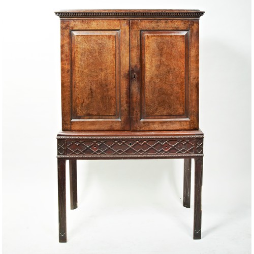 1663 - A FINE GEORGE III SECRETAIRE CABINET ON STANDCIRCA 1760in the manner of Thomas Chippendale, the two ... 