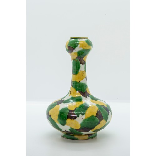 2039 - A CHINESE EGG & SPINACH GARLIC MOUTH VASEKANGXI PERIOD16.5cm high; together with A DEHAU FIGURE,... 