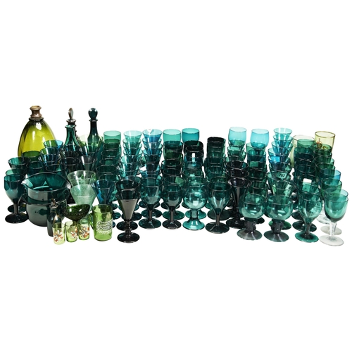 1231 - A LARGE COLLECTION OF BRISTOL GREEN GLASSWARE18TH / 19TH CENTURYmostly tableware's (qty)