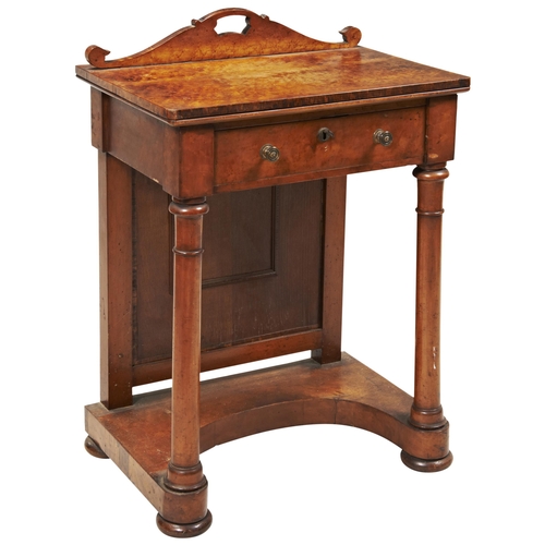 1680 - A BEIDERMEIER BURR BIRCH LADIES WRTING DESKEARLY 19TH CENTURYthe drawer fitted with a ratchet adjust... 