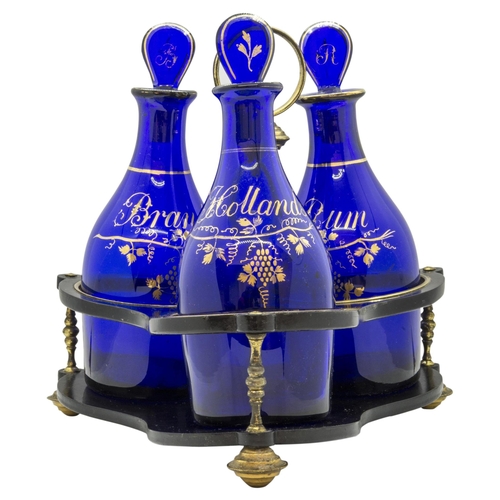 1232 - TWO BRISTOL BLUE DECANTER STANDS