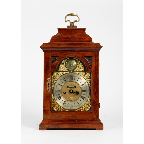 105 - A STRIKING BRACKET CLOCK. Signed on a boss in the arch Henry Fish, London, date aperture and mock pe... 