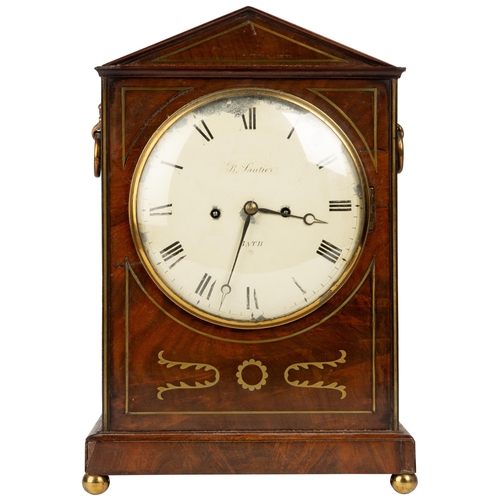 109 - A REGENCY MAHOGANY MANTEL CLOCK. 8