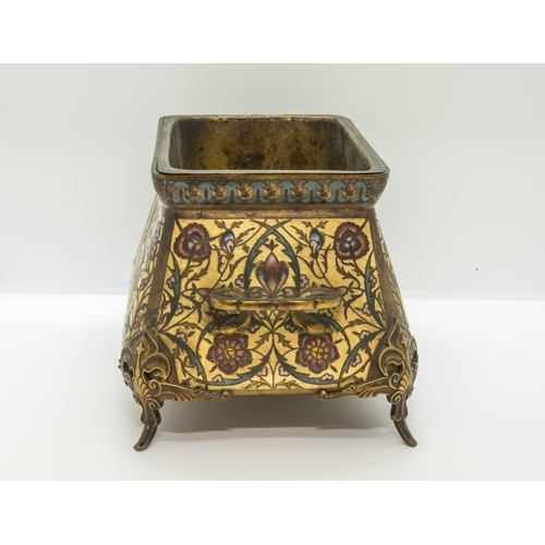 1733 - A FRENCH 'JAPONESQUE' CHAMPLEVE ENAMEL AND GILT-BRONZE JARDINIERE CIRCA 1880the base stamped BARBEDI... 