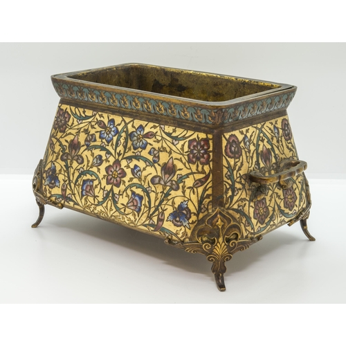 1733 - A FRENCH 'JAPONESQUE' CHAMPLEVE ENAMEL AND GILT-BRONZE JARDINIERE CIRCA 1880the base stamped BARBEDI... 