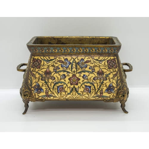 1733 - A FRENCH 'JAPONESQUE' CHAMPLEVE ENAMEL AND GILT-BRONZE JARDINIERE CIRCA 1880the base stamped BARBEDI... 