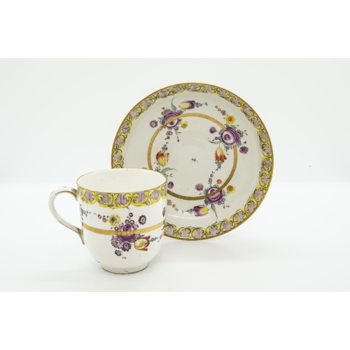 986 - A FRAKENTHAL CUP AND SAUCER,Blue 'CT' monogram to base, saucer is 14cms