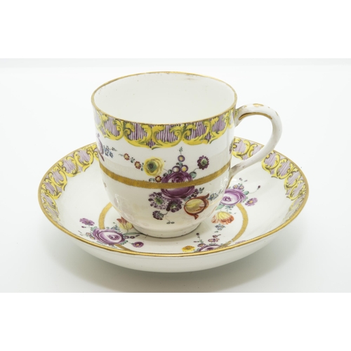 986 - A FRAKENTHAL CUP AND SAUCER,Blue 'CT' monogram to base, saucer is 14cms