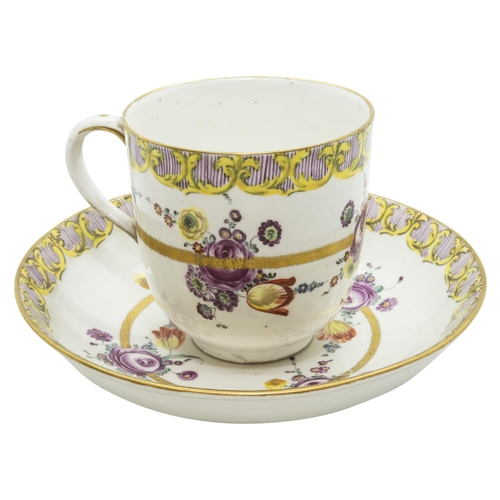 986 - A FRAKENTHAL CUP AND SAUCER,Blue 'CT' monogram to base, saucer is 14cms