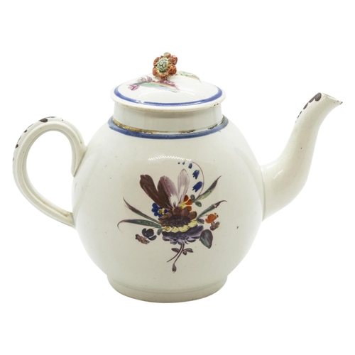 987 - A PEARLWARE TEAPOTCirca 1800, 15cms high