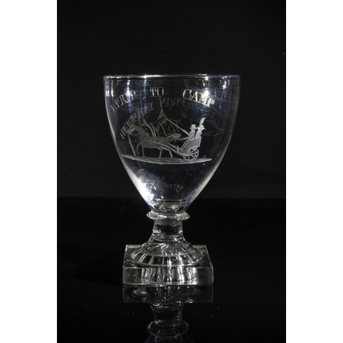 1233 - A COMMEMORATIVE RUMMERCirca 1810, engraved 'A TRIFLE FROM YARMOUTH' above a monogram and to verso 'A... 