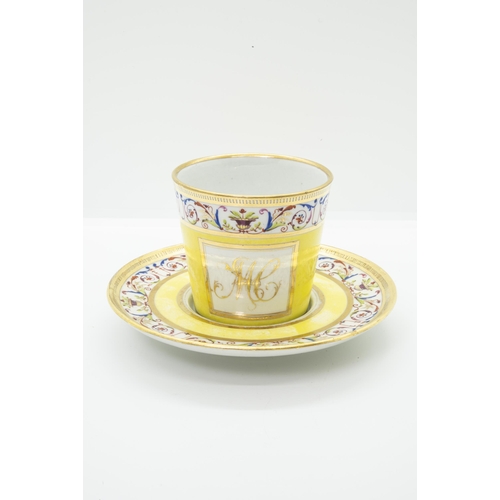 988 - A YELLOW GROUND PORCELAIN TREMBLUSESDecorated in the French taste, 15cms