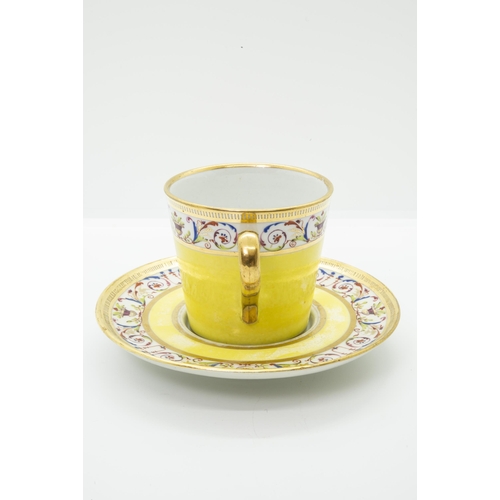 988 - A YELLOW GROUND PORCELAIN TREMBLUSESDecorated in the French taste, 15cms