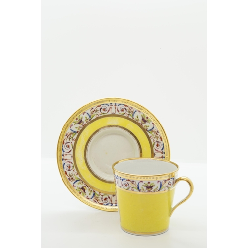 988 - A YELLOW GROUND PORCELAIN TREMBLUSESDecorated in the French taste, 15cms