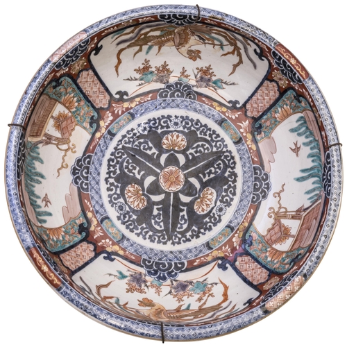 2187 - A LARGE JAPANESE IMARI BASINLATE EDO / EARLY MEIJI PERIOD48cm diam