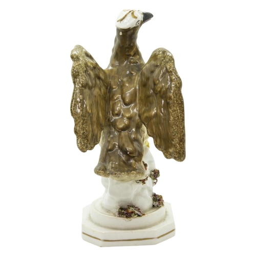 990 - AN ENGLISH PORCELAIN MODEL OF AN EAGLECirca 1830, 19cms high