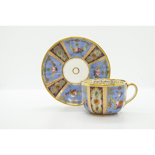 991 - A FRENCH CABINET CUP AND SAUCERCirca 1820, manner of Jacob Petit, 13.5cms