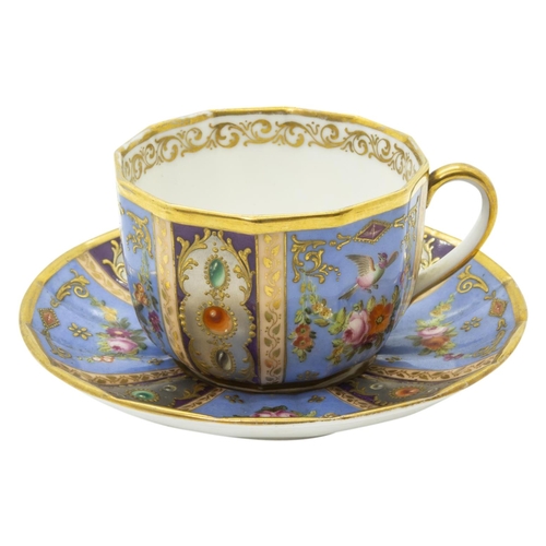 991 - A FRENCH CABINET CUP AND SAUCERCirca 1820, manner of Jacob Petit, 13.5cms